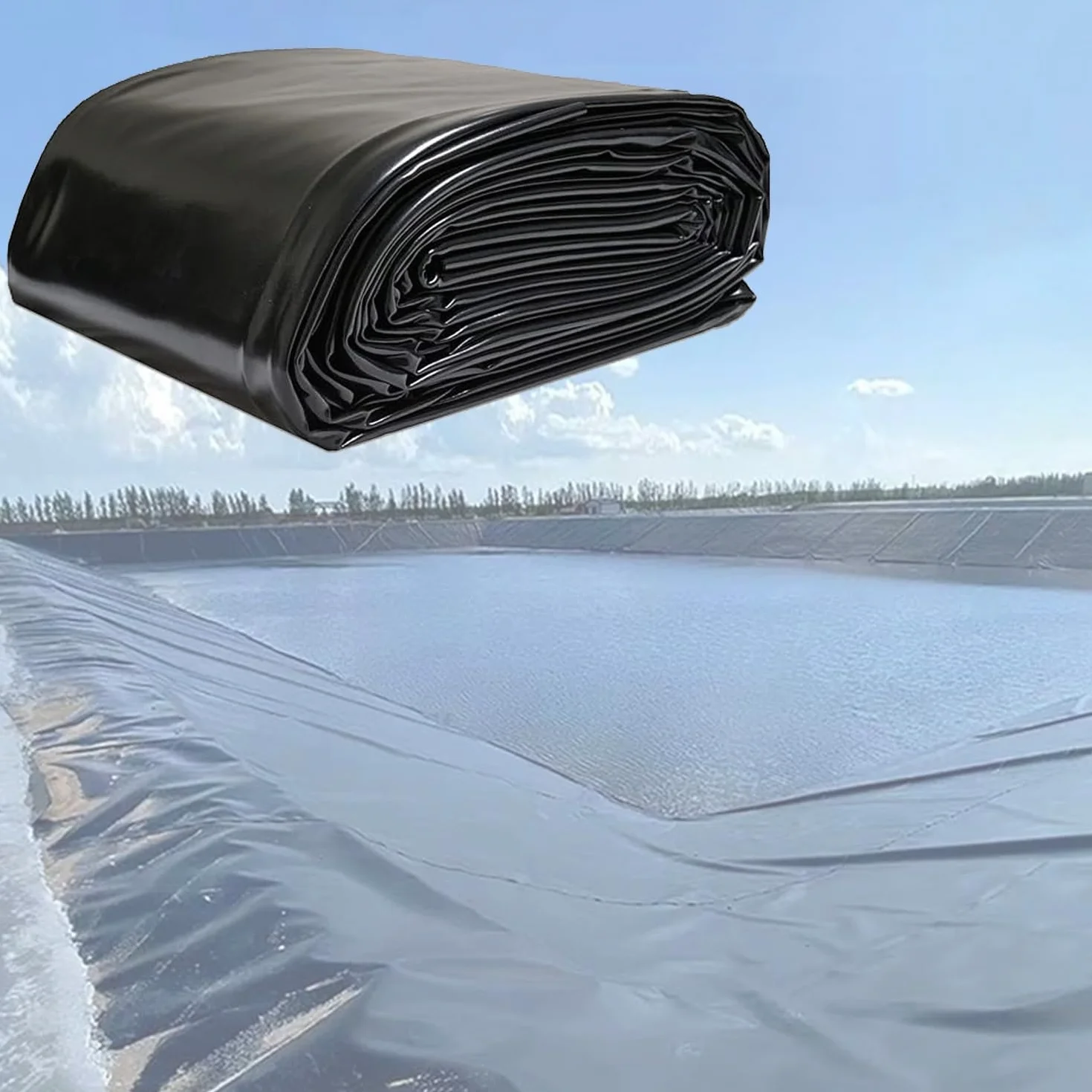 Fodera per Laghetto in HDPE Telo per Laghetto 10x12m 15x15m 1x2m 3x4m 5x6m 7x8m Giardini Acquatici Rivestimento per Laghetti Resistente Ai Raggi UV 0.12mm Spessore(3x8m)