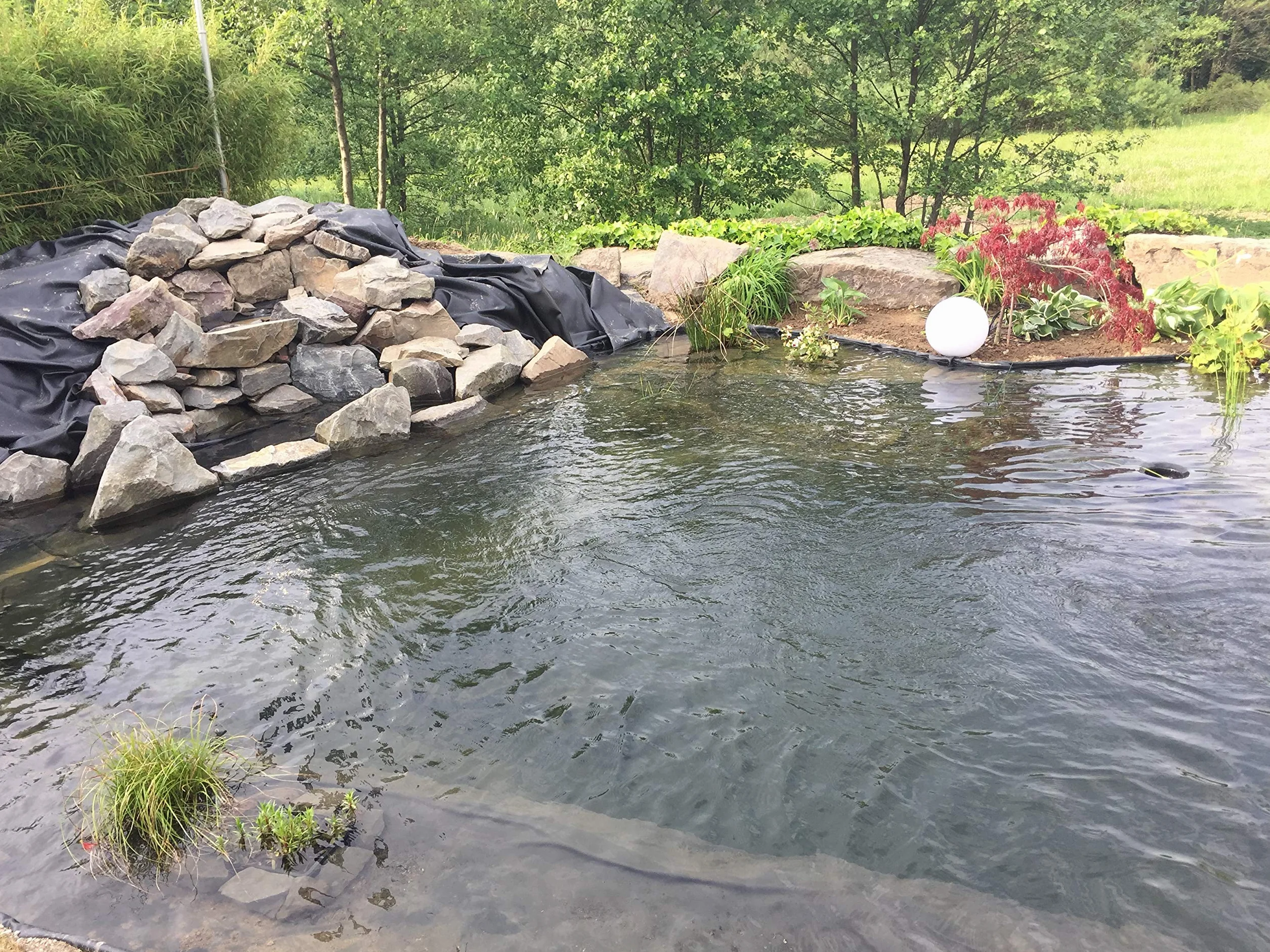 Telo per laghetto in PVC 3m x 2m 1,0mm, pellicola nera per il laghetto da giardino