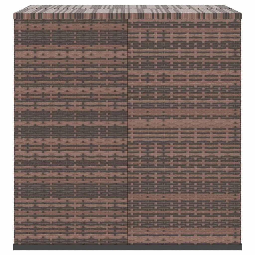 Générique Scatola per cuscini da giardino in resina intrecciata 100x97,5x104cm marrone, scatola portaoggetti esterna con telaio in acciaio verniciato a polvere, borsa interna impermeabile in PE