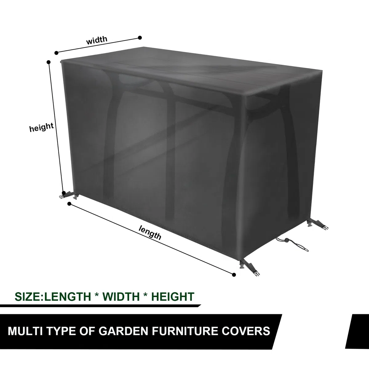 Coperture per Mobili da Giardino 90x60x80cm,420D Oxford Copertura Tavolo Sedie Esterno Impermeabile,Telo Copri Protezione Set Giardino Quadrato,Copertura da Tavolo da Giardino,Nero