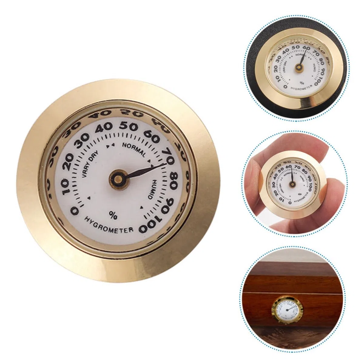 5 Pezzi Hygrometro Meccanico per Humidor Strumento Umidità per Box Alta Precisione e Facile Installazione