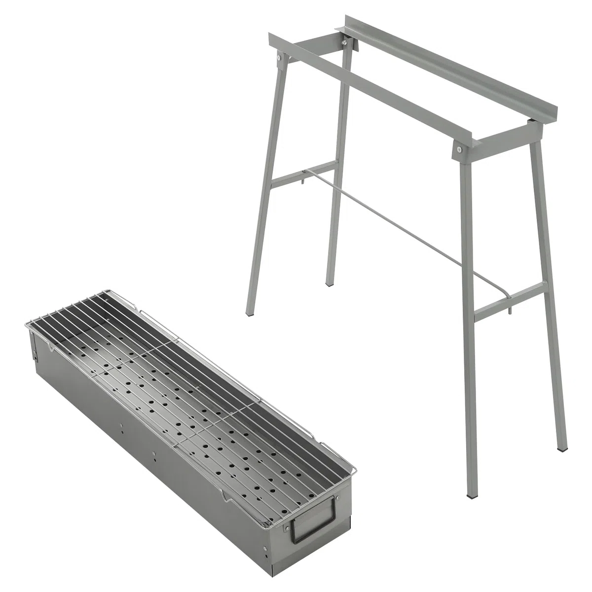 Barbecue a carbonella, portatile, pieghevole, per cucina, campeggio, picnic, 80 x 18 x 80 cm