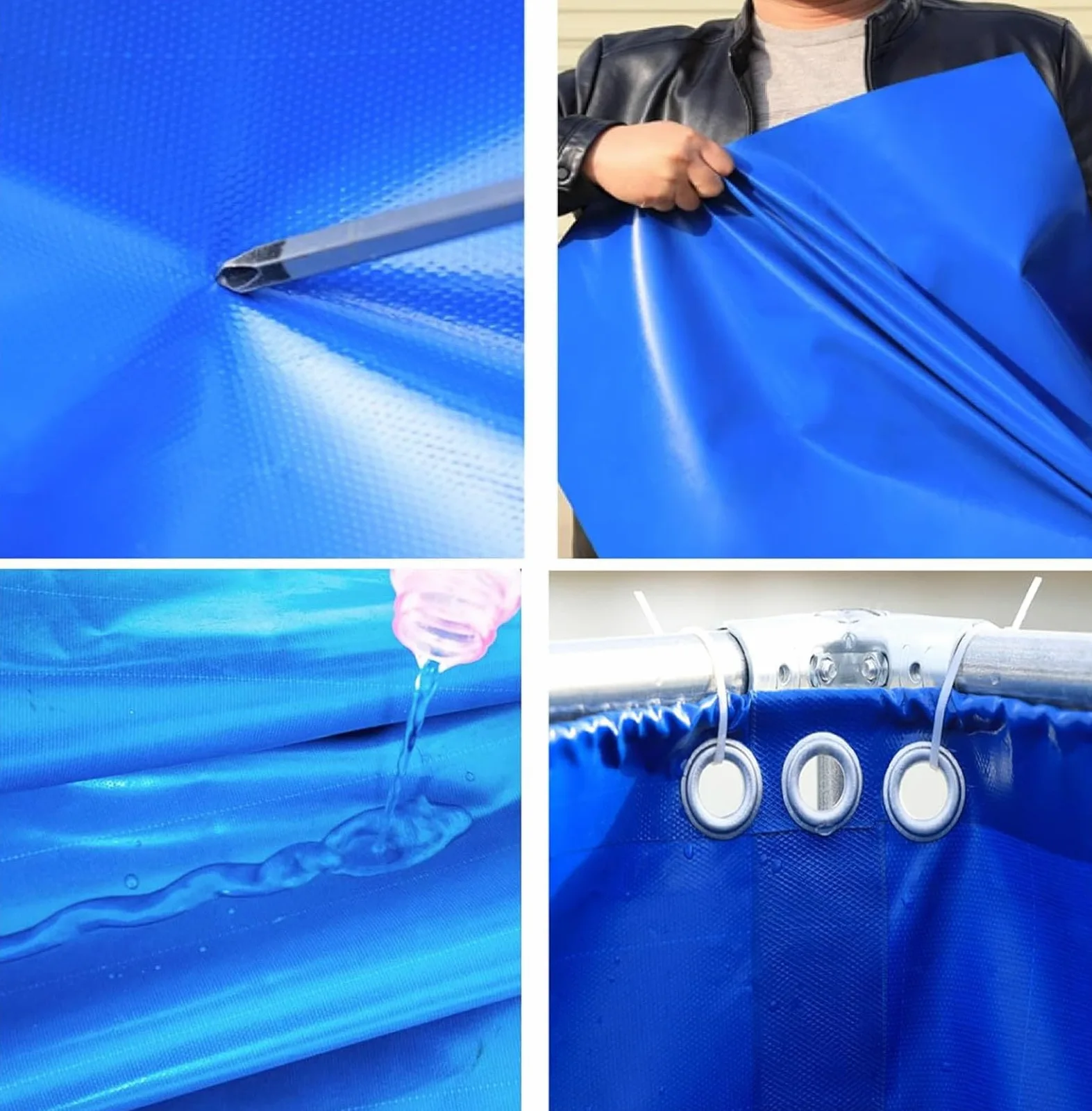 Liner per Laghetto Multifunzione Pieghevole Piscina dell'acquario con Valvola di Scarico Durevole Resistente alle Forature Piscina in Tela PVC per Stagni da Giardino