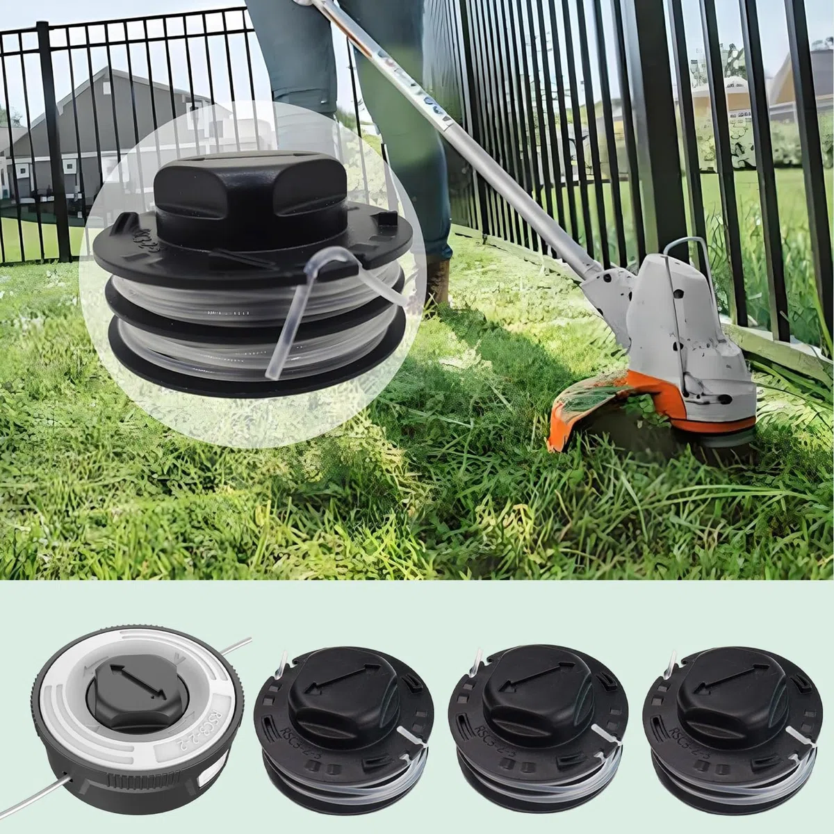 Testina di ricambio per decespugliatore Stihl FSA 57 FSA 56 FSA 50 FSE 52, compatibile con Stihl AutoCut C 3-2 4009 710 2106, testina di ricambio per decespugliatore serie da 5 pollici