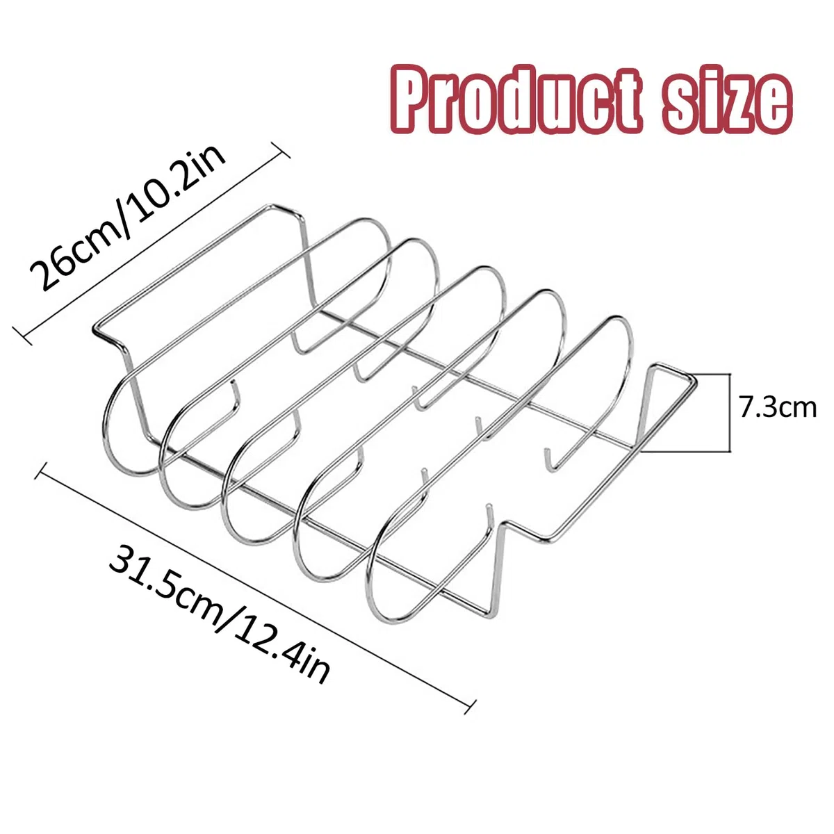 Supporto Bistecche e Costine, Cestello per BBQ Rib Rack, Arrosto e Supporto Costine, Supporto per Arrosto Bistecca, per 5 Costolette di Ricambio Croccanti dalla Griglia e dal Forno