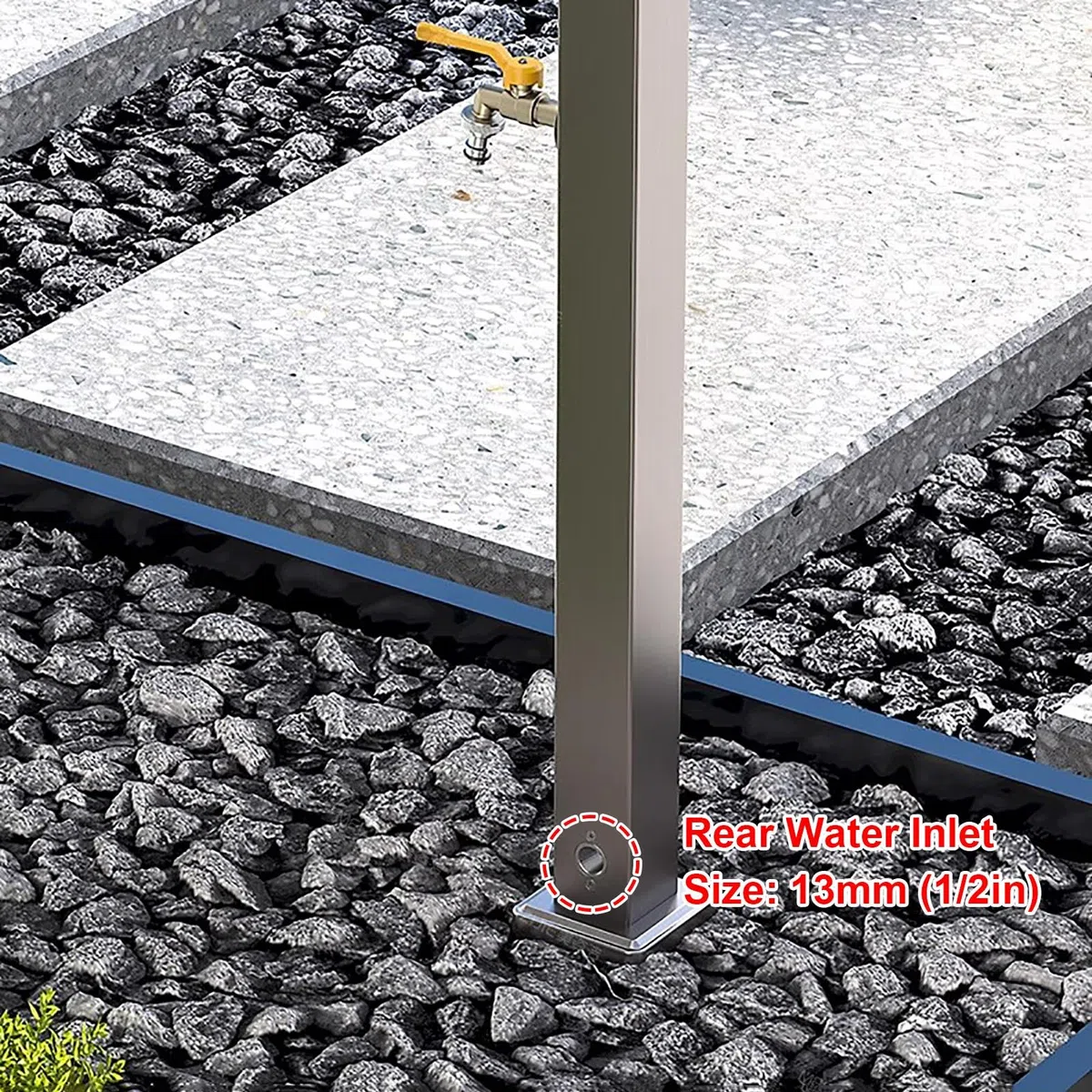 Colonna Acqua Giardino da Esterno, Rubinetti da Esterno Fontana da Giardino in Acciaio Inox 304 con Gancio per Tubo Dell'acqua, 3 Uscite D'acqua, per Irrigazione di Giardini, Fattorie, Pascoli