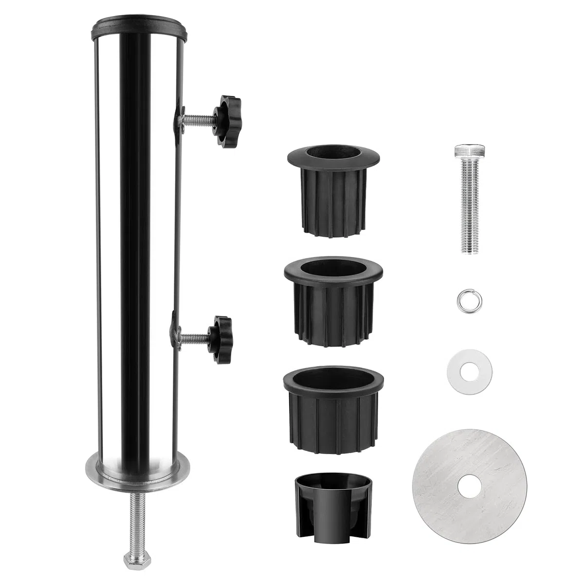 Tubo Universale in Acciaio Inox, Set di Supporti per Ombrellone in Acciaio Inox, Universale Tubo Parasole, Portaombrelli per Esterni per Terrazze, Tavolo E Balconi