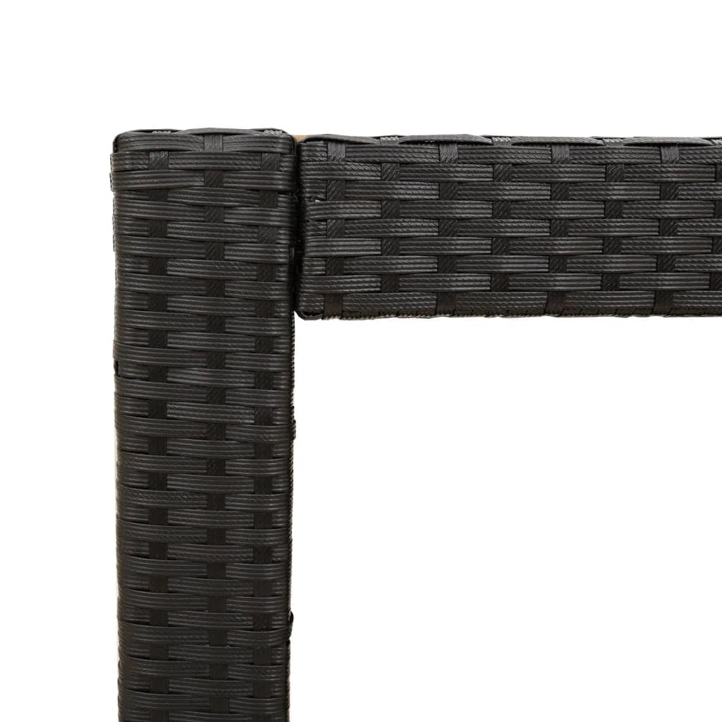 vidaXL Tavolino da Giardino Piano Legno Nero 100x40x75 cm Polyrattan