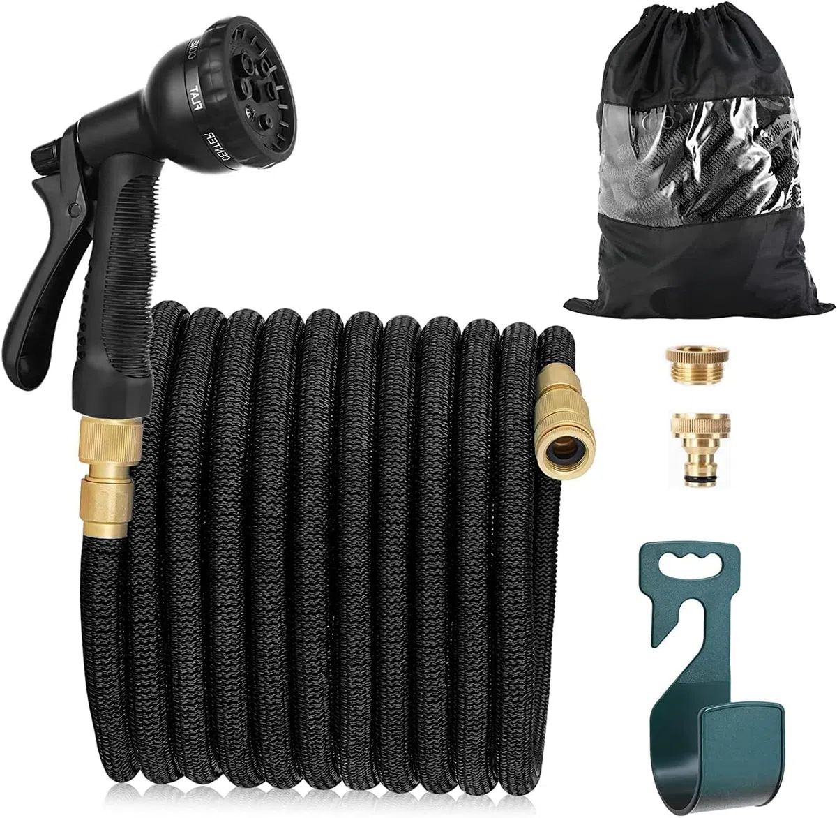 Tubo da giardino espandibile da 30 m, flessibile, retrattile, ugello a spruzzo a 7 funzioni, per giardinaggio, lavaggio auto, bagno di animali