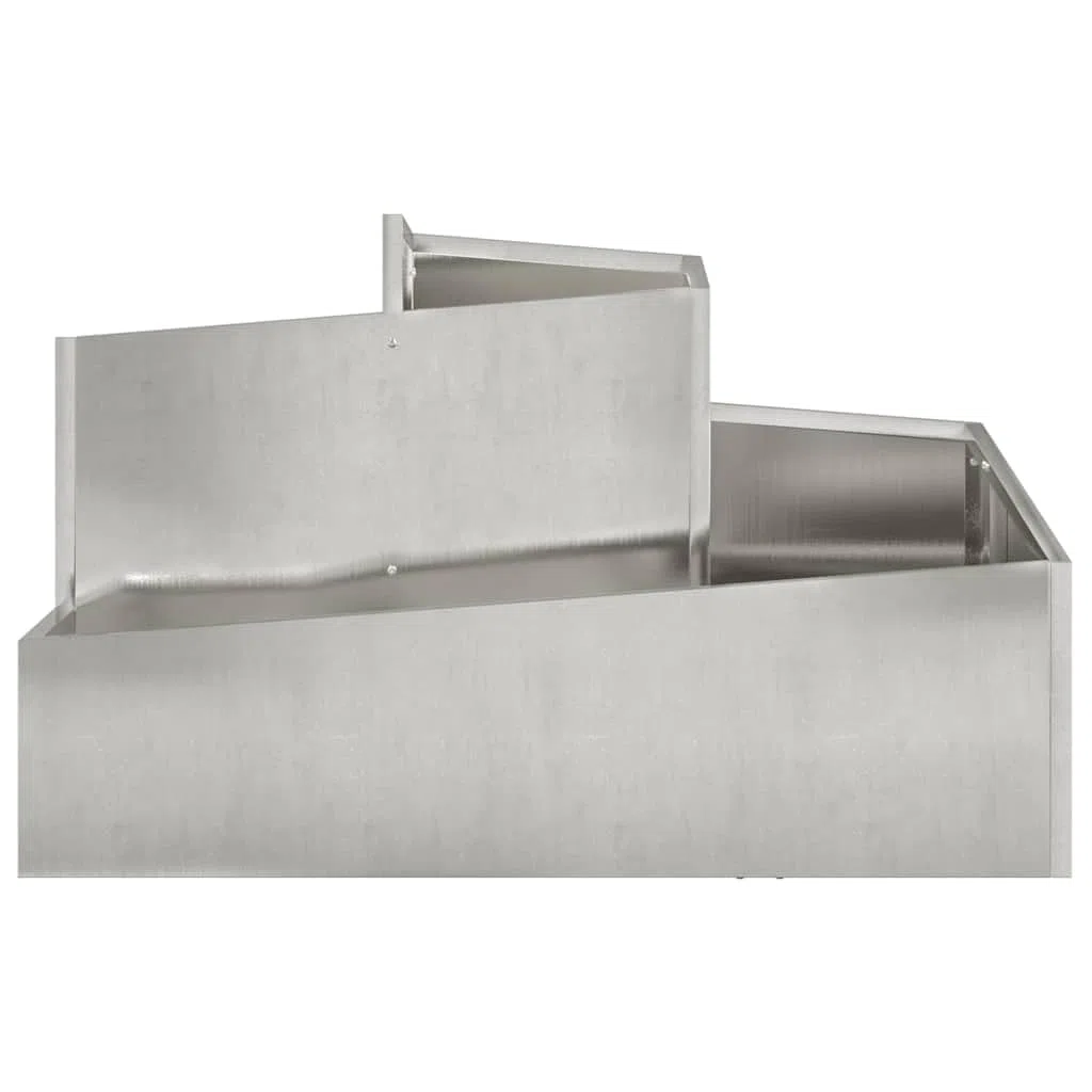 Fioriera moderna in acciaio – Vaso da giardino argento 80 x 80 x 50 cm in acciaio laminato a freddo con finitura metallica per terrazza ed esterni