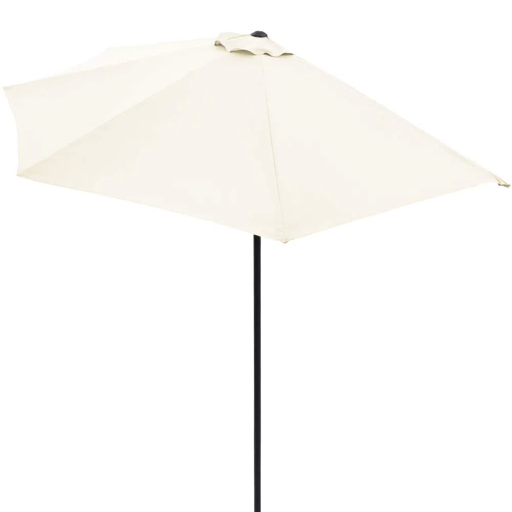 Kingsleeve Ombrellone Mezzaluna a Parete Muro Ø2,7m x 2,3m H manovella UV40+ Idrorepellente Giardino Balcone terrazza Crema