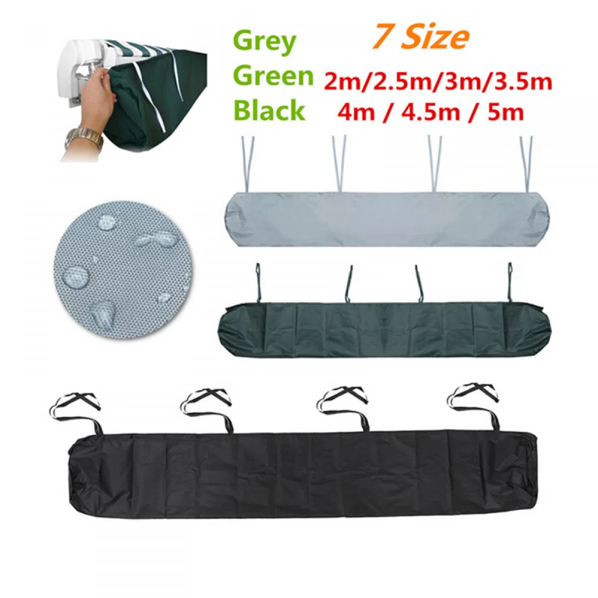 SPORTARC Copertura protettiva per giardino, patio, tenda da sole, impermeabile, invernale, antipolvere, per veranda manuale