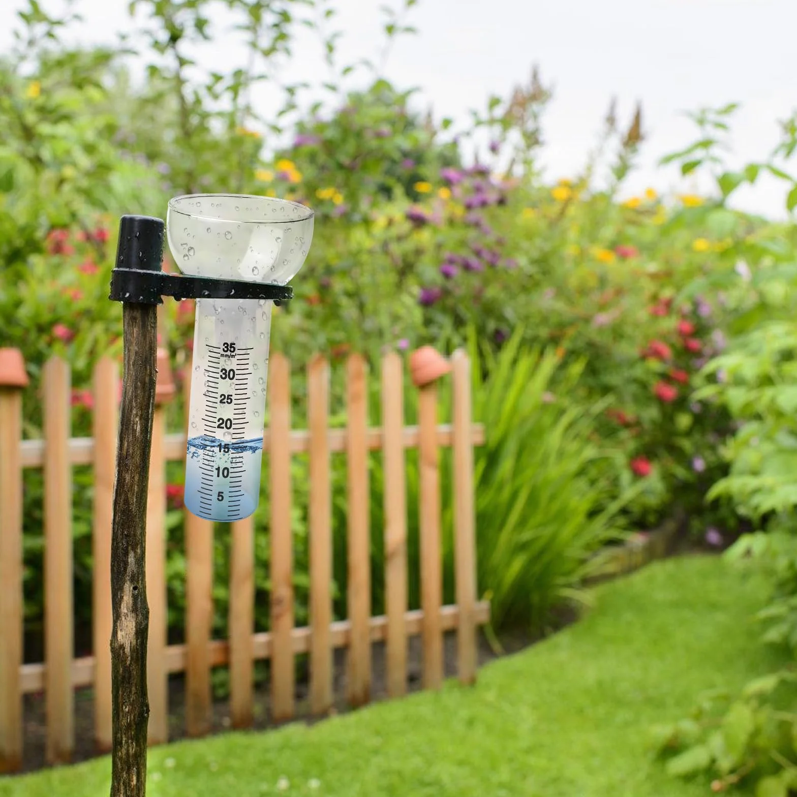 BAIFULAI 2 pluviometro antigelo, vetro di ricambio per misurazioni da 1 a 35 mm, pluviometro in vetro, Rain Gauge, a forma di imbuto per la visualizzazione dell'acqua da giardino all'aperto per la