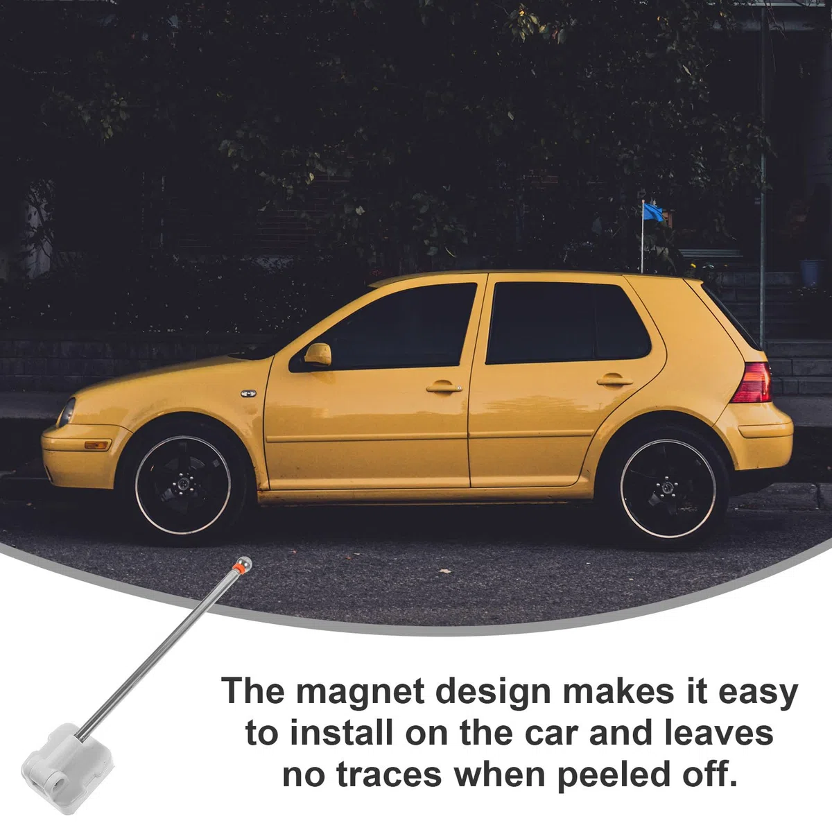 DOITOOL Supporto Magnetico Facile da Installare Bianco in Acciaio Inossidabile senza Lasciare Tracce per Asta Portabandiera Auto per Uso Esterno e Feste