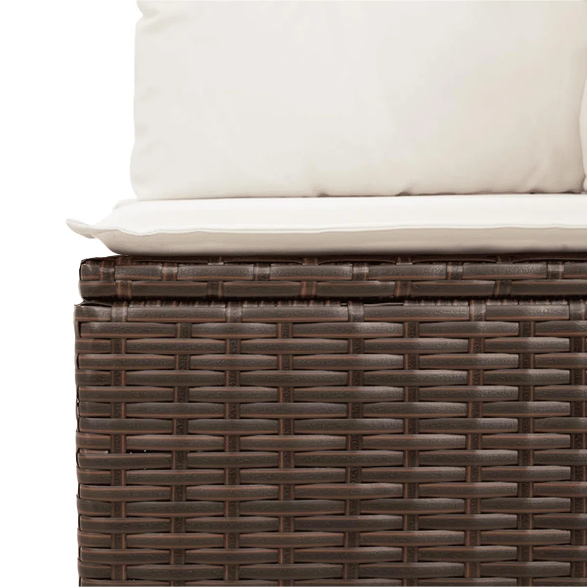 Set Divano da Giardino 7 Pezzi, con Cuscini Sfoderabili e Lavabili, Polyrattan PE Resistente agli UV, Tavolino in Vetro Temperato, per Terrazza, Cortile e Patio