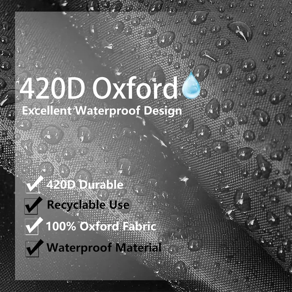 Copertura Sedie Giardino, Coprisedie Esterno Impermeabile, Tessuto Oxford 420D Copri Sedie Esterno, Fodera Impermeabile, Resistente All'Inverno, Resistente ai Raggi UV, Copri Sedie da Giardino