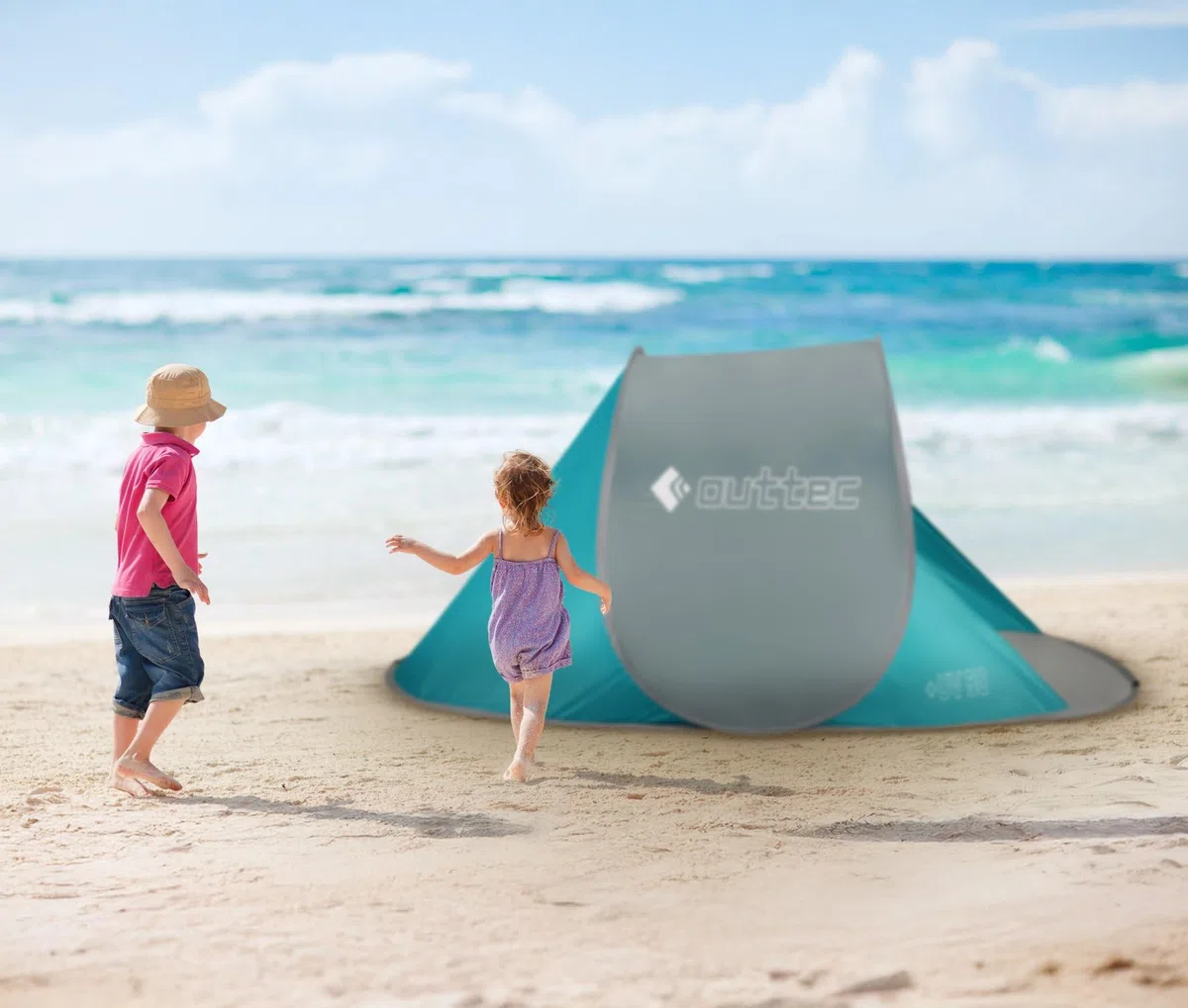 Tenda Pieghevole - Tenda da Spiaggia pop-up - Tenda da Giardino Facile da Trasportare con Protezione UV 50 - Protezione dal Vento per Bambini e Adulti - Protezione Solare