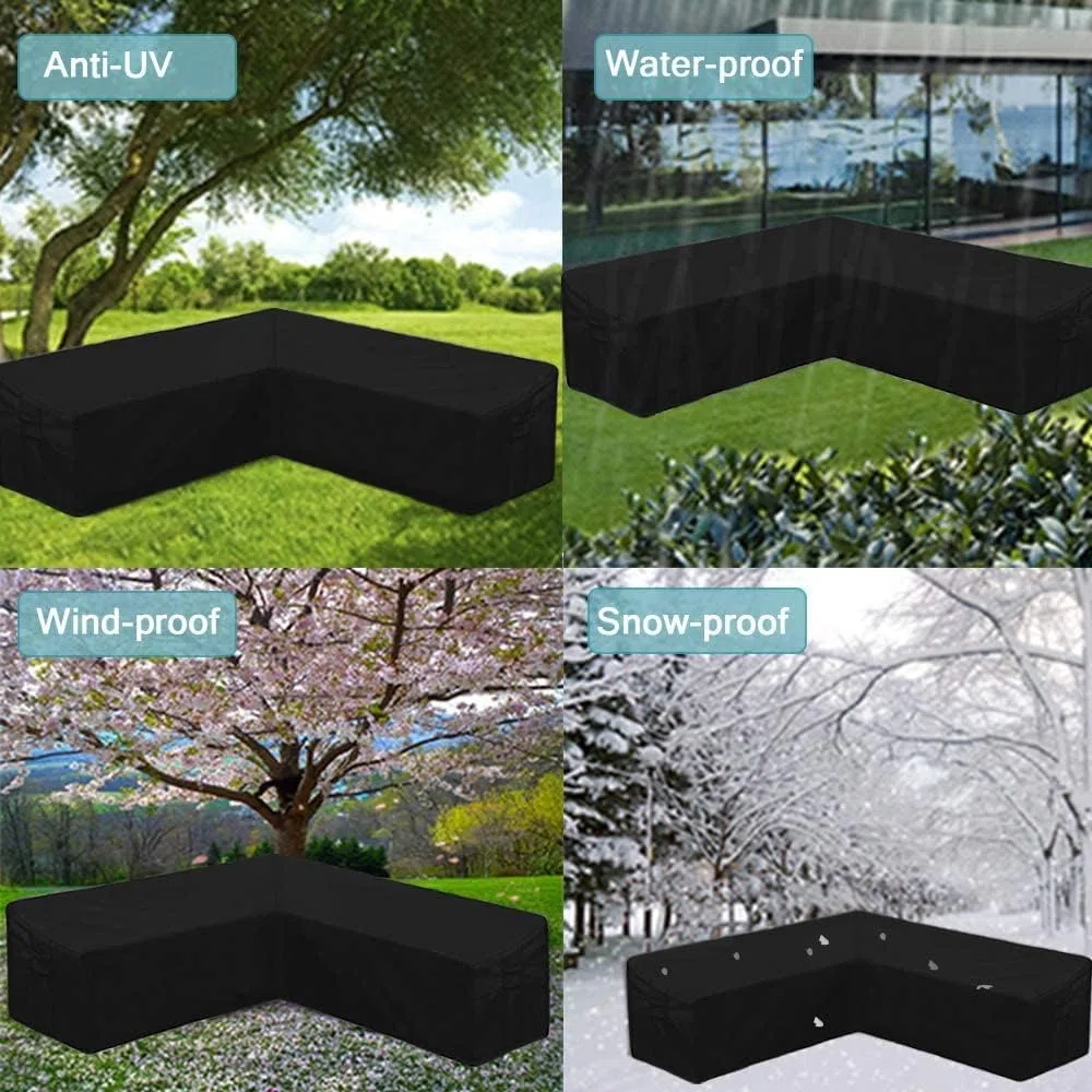 dqopb Copridivano componibile da esterno,Dimensioni personalizzate resistente, impermeabile copertura per mobili da patio, prato e patio (Tessuto Oxford beige 600D)