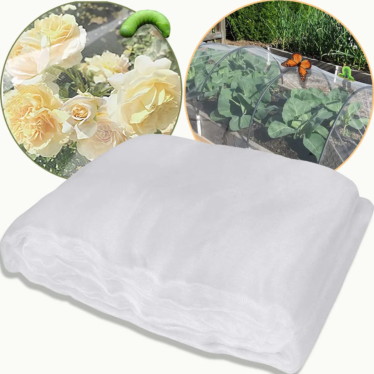 Rete per insetti a maglie strette， Polyethylene Garden Mesh Netting Cover For Plants Vegetables Flowers Orchards Multiple Sizes(Taille Du Trou:1mm,7x8m)