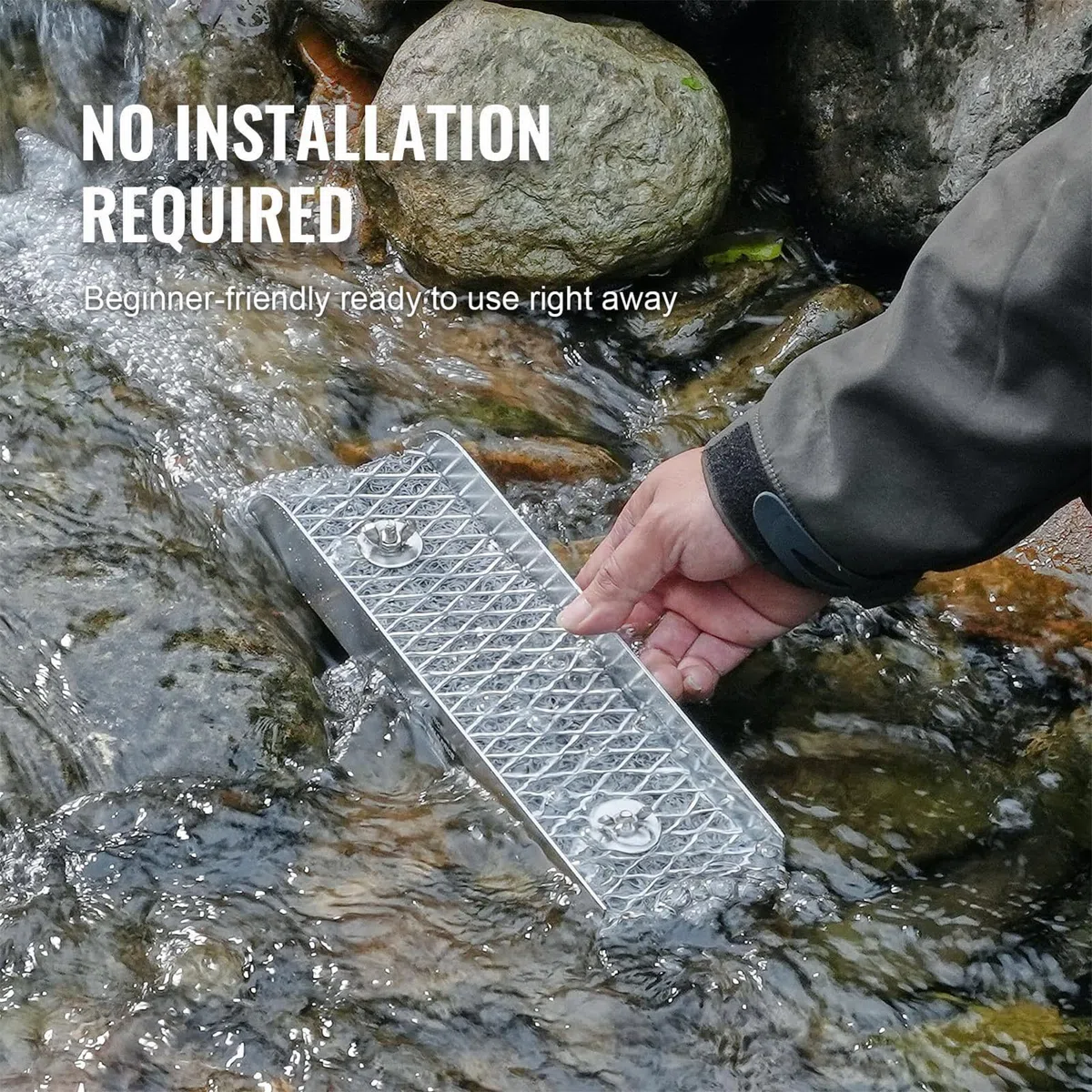 Attrezzatura mineraria d'oro, Kit portatile Sluice Box, Strumento minerario all'aperto con raccolta fiala, Attrezzatura mineraria in metallo resistente, Stile di esplorazione avventura, Flusso del