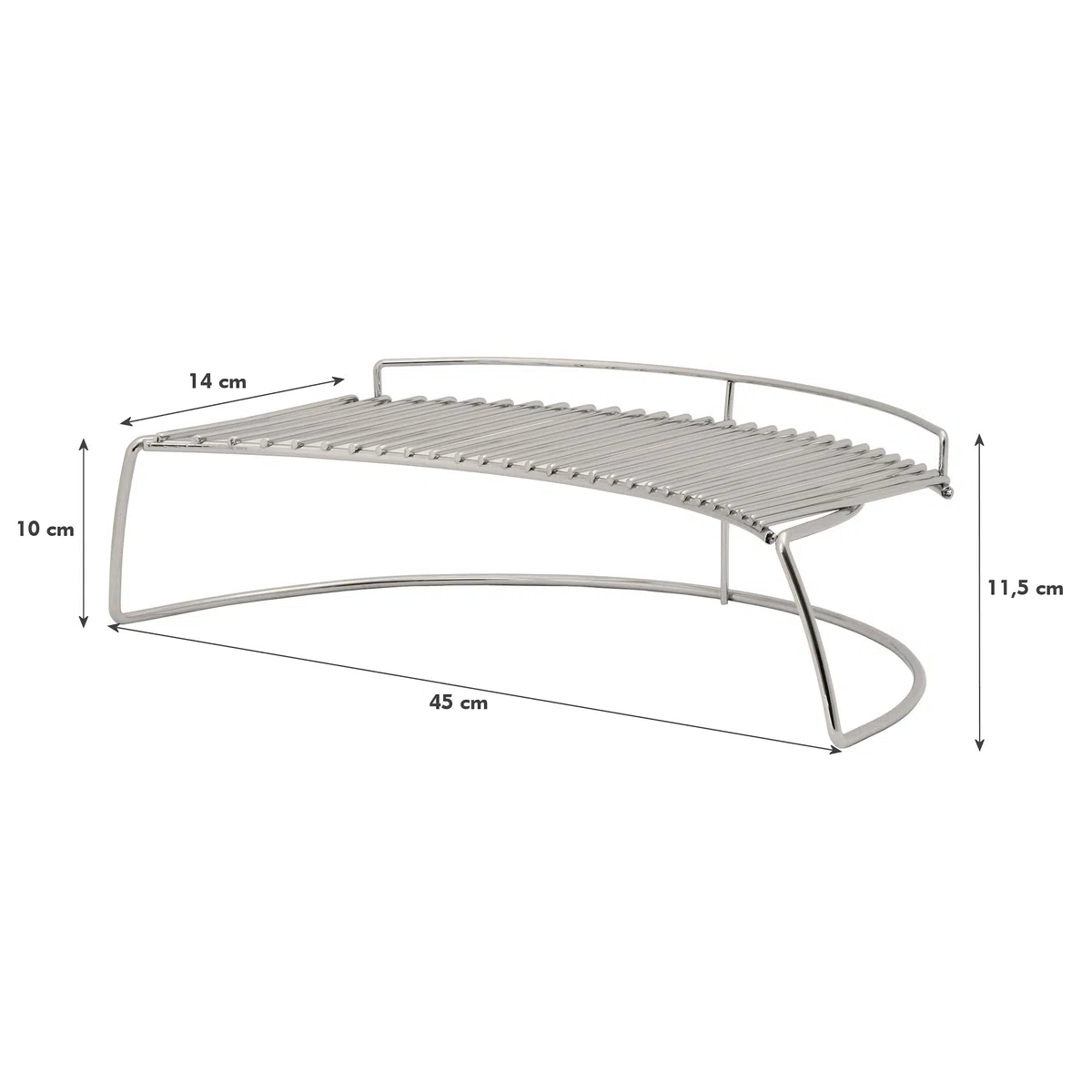 BBQ-Toro Griglia di riscaldamento Tonda in acciaio inox | 45 x 14 x 10 cm | Adatta per barbecue tondi di Ø 57 cm | Griglia per il 2. Livello | Universal Warming Rack | Universal Warming Rack