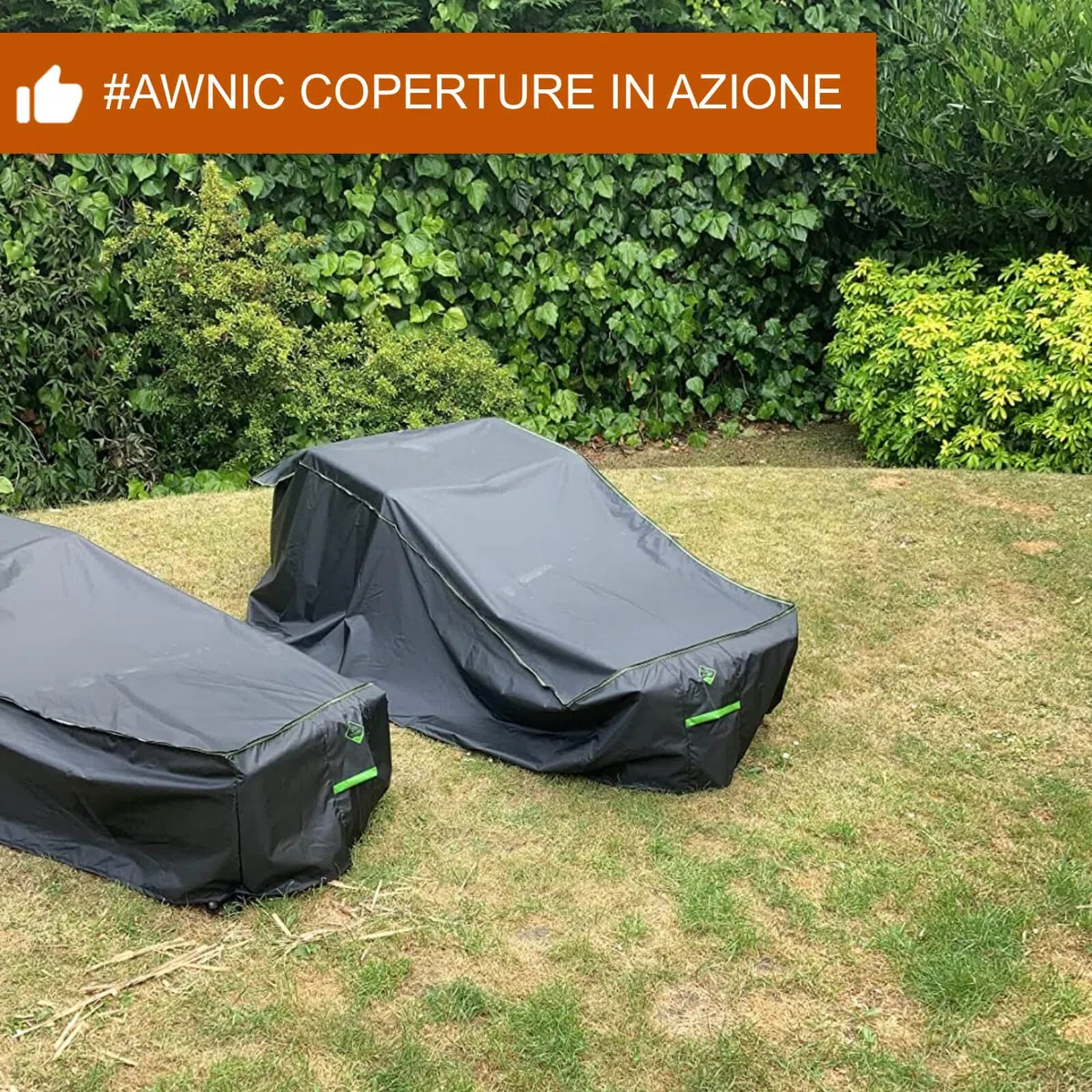 AWNIC Copri Sdraio da Giardino con Prese D'aria Resistente allo Strappo, Copertura Sdraio da Esternoo, Copri Lettino da Mare Impermeabile Anti UV, 420D Poliestere Telo per Sdraio 201x75x40/70cm