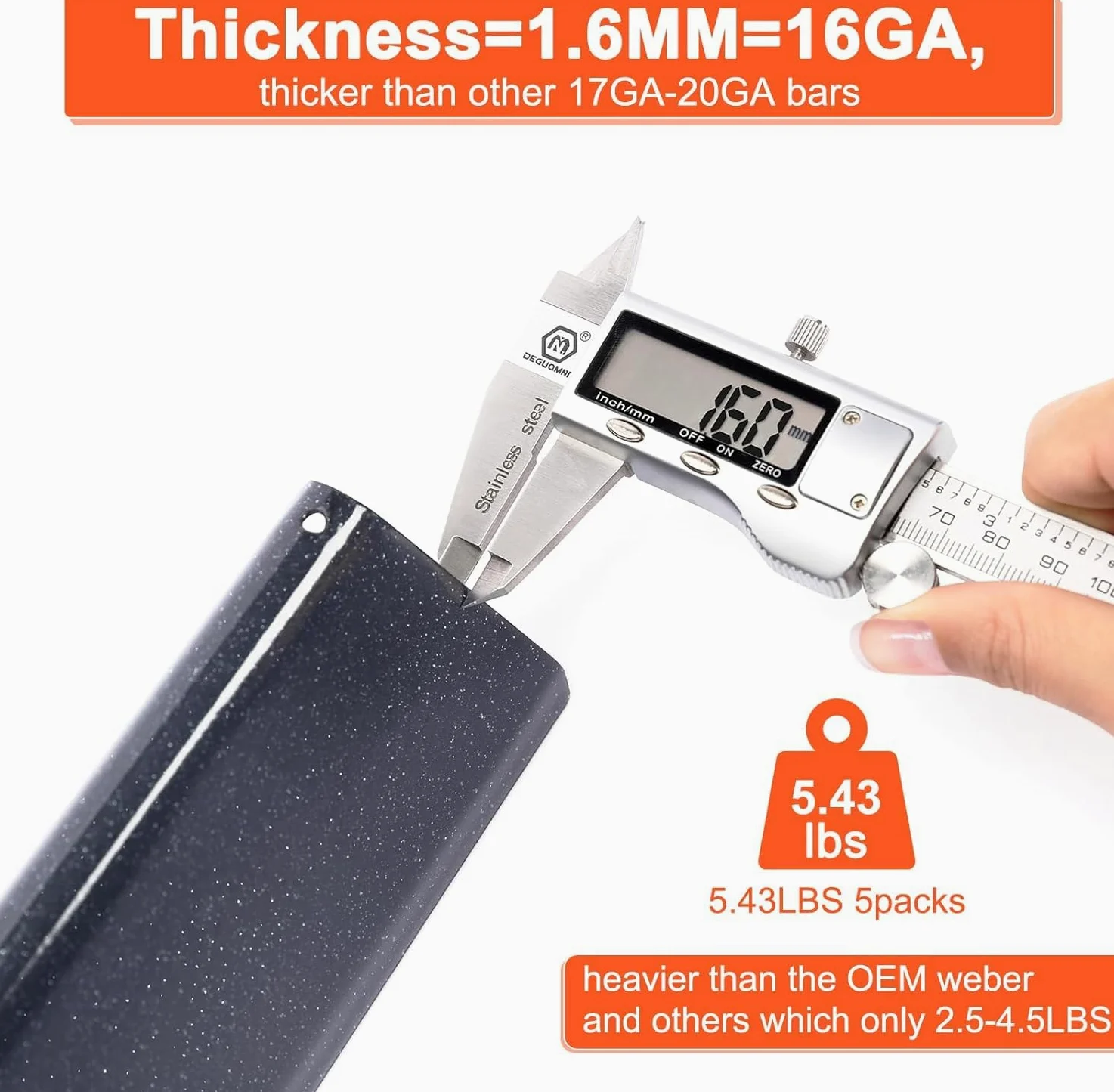 GFTIME Barre aromatizzanti per griglie a gas Weber Genesis II/LX 400, Genesis II E410, E435, S435 (2017 e più recenti), pezzi di ricambio smaltati in porcellana per Weber 66033/66796, 7 pezzi