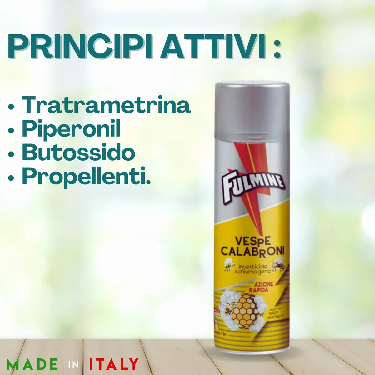 Virsus 6 Bomboletta insetticida Spray Schiumogeno Fulm790 per Vespe e Calabroni, capacità 500ml, Azione Rapida con getto fino a 4 Metri, Disinfestante Vespicida per Nidi
