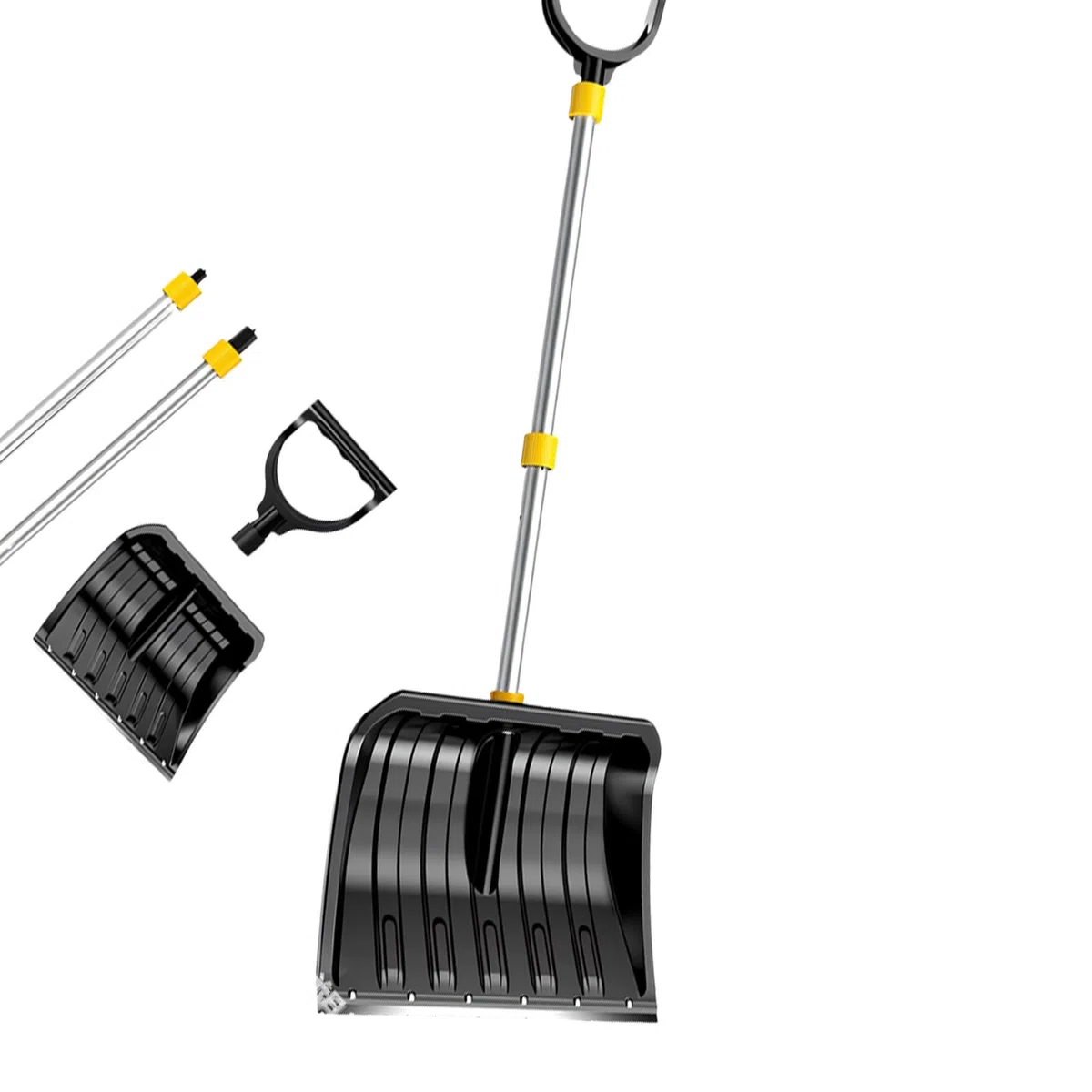 Spingi neve leggero staccabile con protezione in metallo, perfetto per scale e terrazzi, pala da neve resistente