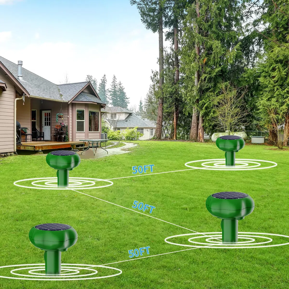 Repellente Solare per Talpe, Gopher e Altri Repellenti per Talpe 4 Pezzi, Repellente per formiche Regina per Giardino e Campeggio, Gopher, Repellente per Serpenti Talpa