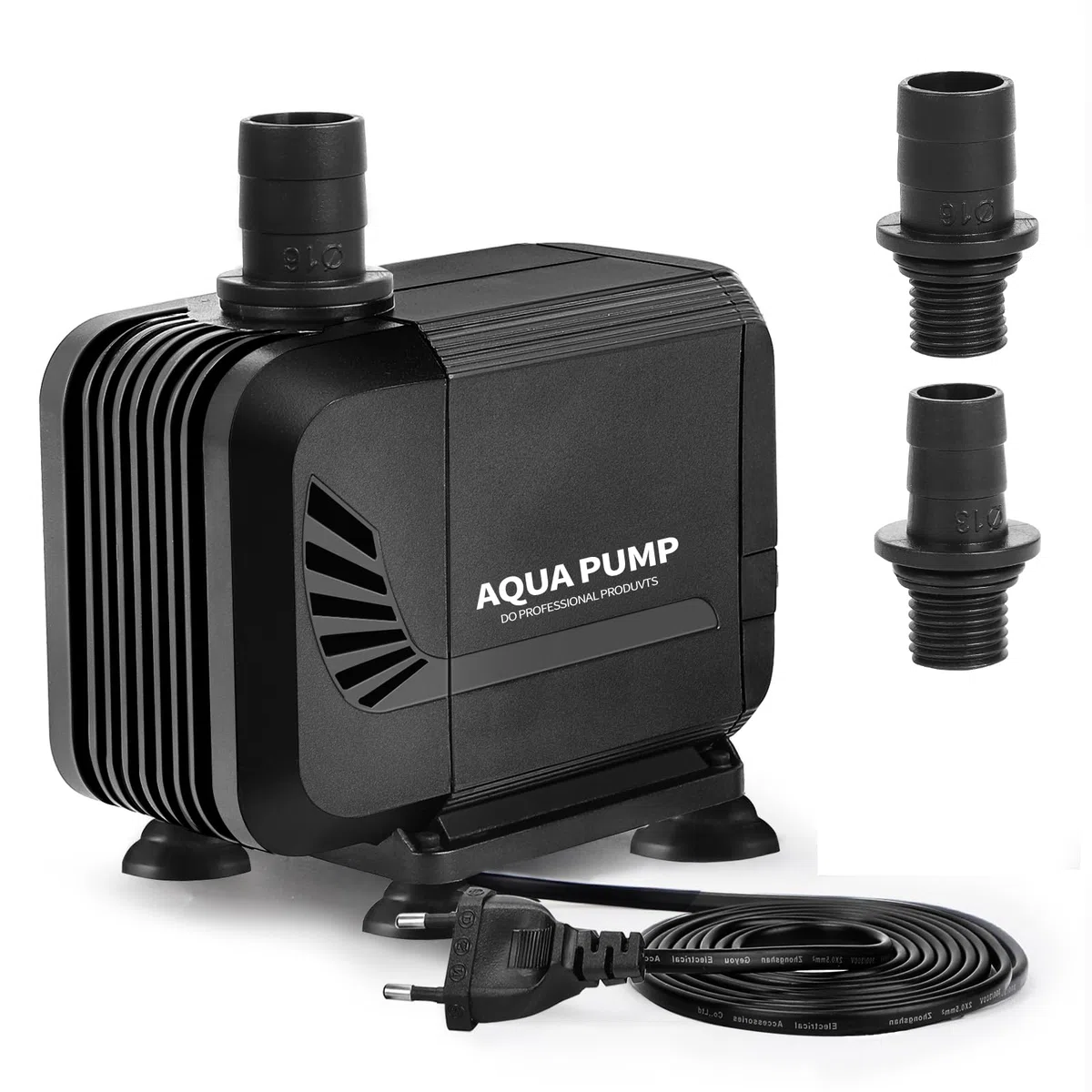 SWAWIS Pompa Acquario Pompa Laghetto 1500L/H 15W Mini Pompa Acqua Ultra-Quiet per Acquario Fontana con 2 Ugello 13mm/16mm