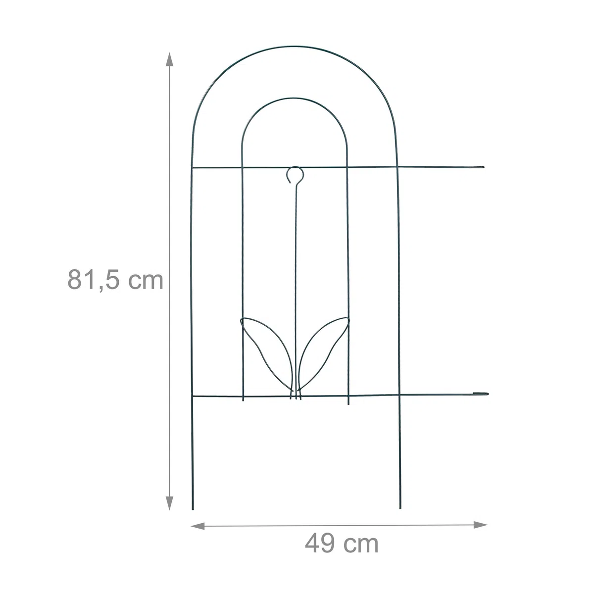 Relaxdays Recinzione da Giardino, Set 5 Pareti per Cortile, Recinto Decorativo, Metallo, Design Antico, 62x244, Verde