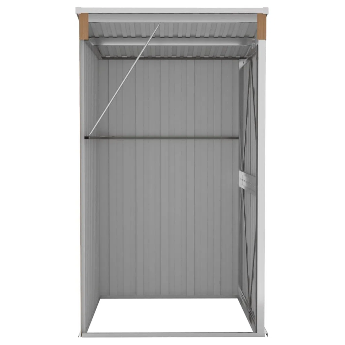 Gecheer Capanno Giardino a Parete,Capannone,Casetta,per Attrezzi,Casetta Porta Attrezzi,Porta Attrezzi da Giardino,Rimessa Attrezzi da Giardino,Capanno Attrezzi,Marrone 118x100x178 cm Acciaio Zincato