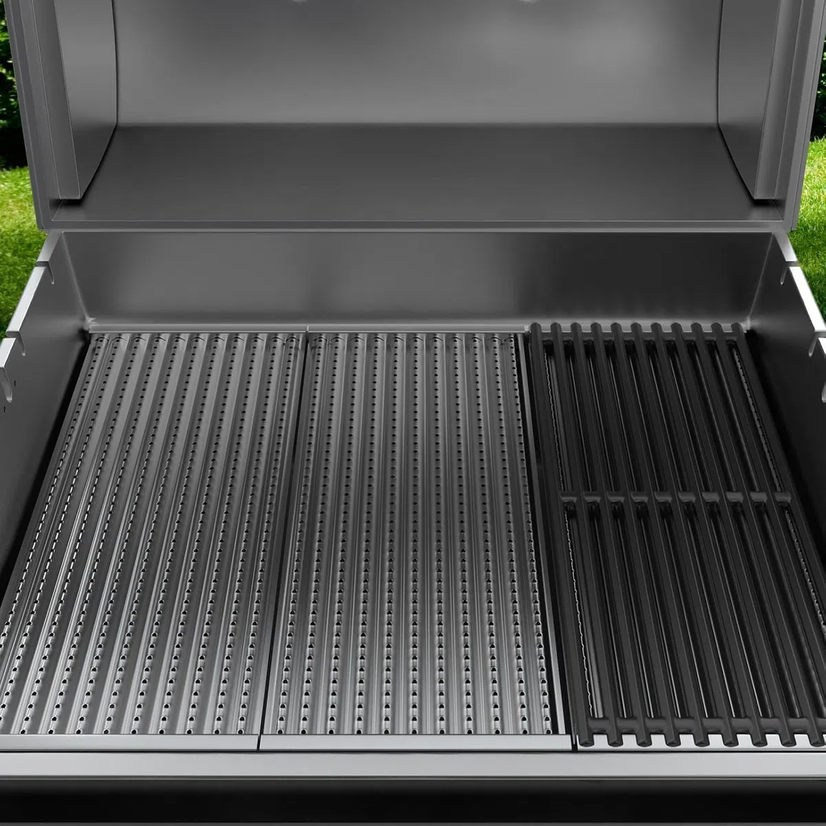 BBQ-PLUS Piastra emettitore a raggi infrarossi per grill Charbroil 463242515, 463367016, 463242516, 466242515, 466242615, 463243016, 463367516, 466242516, 46624242424. 2616, 463346017, acciaio