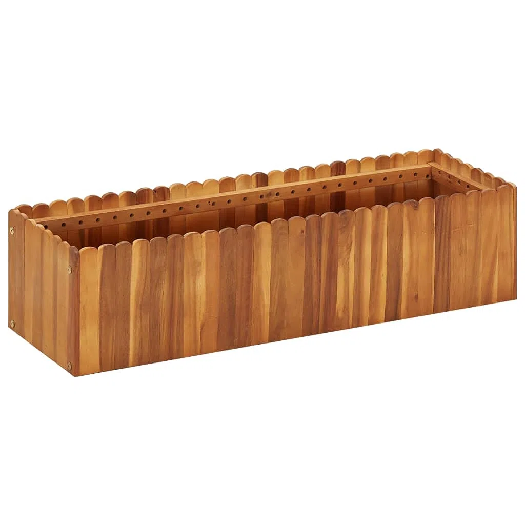ShGaxin Arriate, Tavolo da coltivazione, Orto domestico, Coltivazione di piante aromatiche, Arriate da giardino, in legno massello di acacia 100x30x25 cm