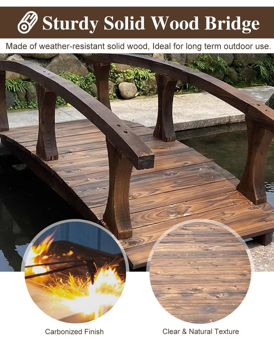 Ponte da giardino esterno per laghetti e cortili, passerella resistente per prato e patio Decor