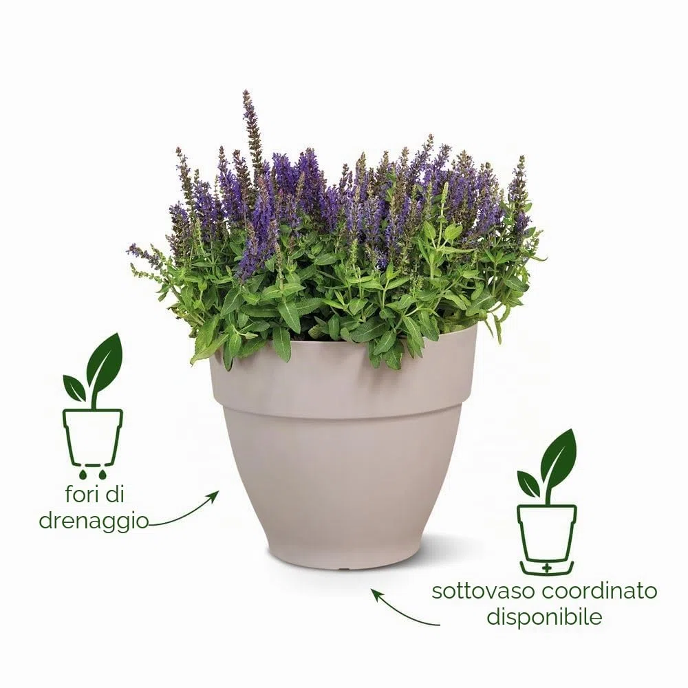 Elho Vibia Campana 65cm Vasi per Piante - Anthracite | ∅ 65 x A 56 cm | Adatto per uso esterno | Plastica riciclata al 100%