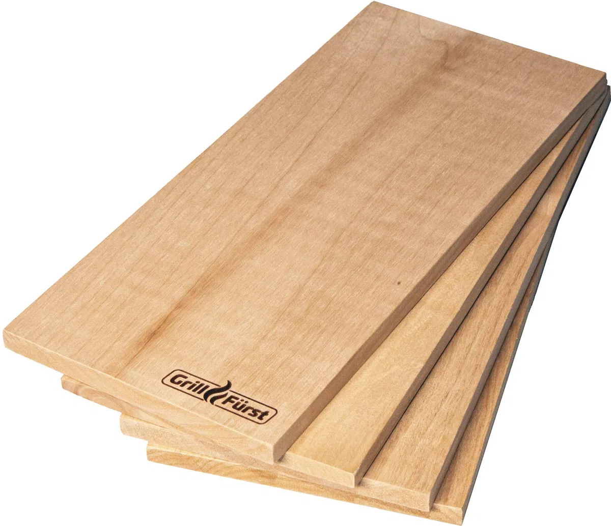 Grill Fürst Bastoncini di assi in cedro 29 x 13 x 1 cm - Tavole di incenso in Legno per Un Gusto Speciale alla griglia - Tavola Legno per Affumicare Carne Pesce Verdura - set di 4