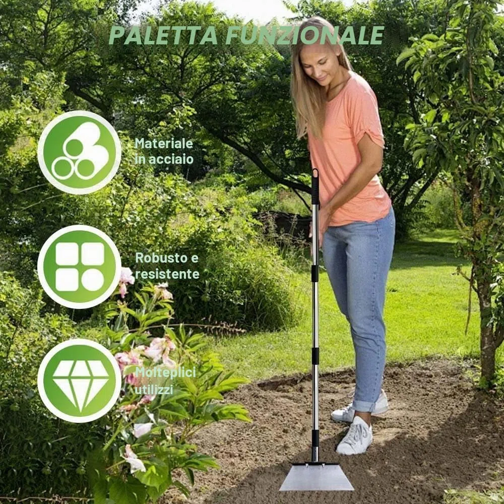Pala da Giardino Multifunzionale,Pala Per Diserbo con Manico 163 cm, Pala Per La Pulizia Del Giardino, Pala Raschietto da Giardino Piatta,Per Diserbo, Rimozione Ghiaccio, Muschio,Pulizia Agricola