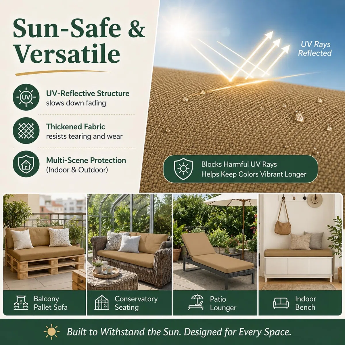 Generico Fodere Per Cuscini Da Esterno Spessore 10cm Idrorepellente Copricuscini Di Ricambio Per Divano In Pallet Mobili Rattan Giardino Su Misura Con Cerniera(Rose Red,60x115x10cm)