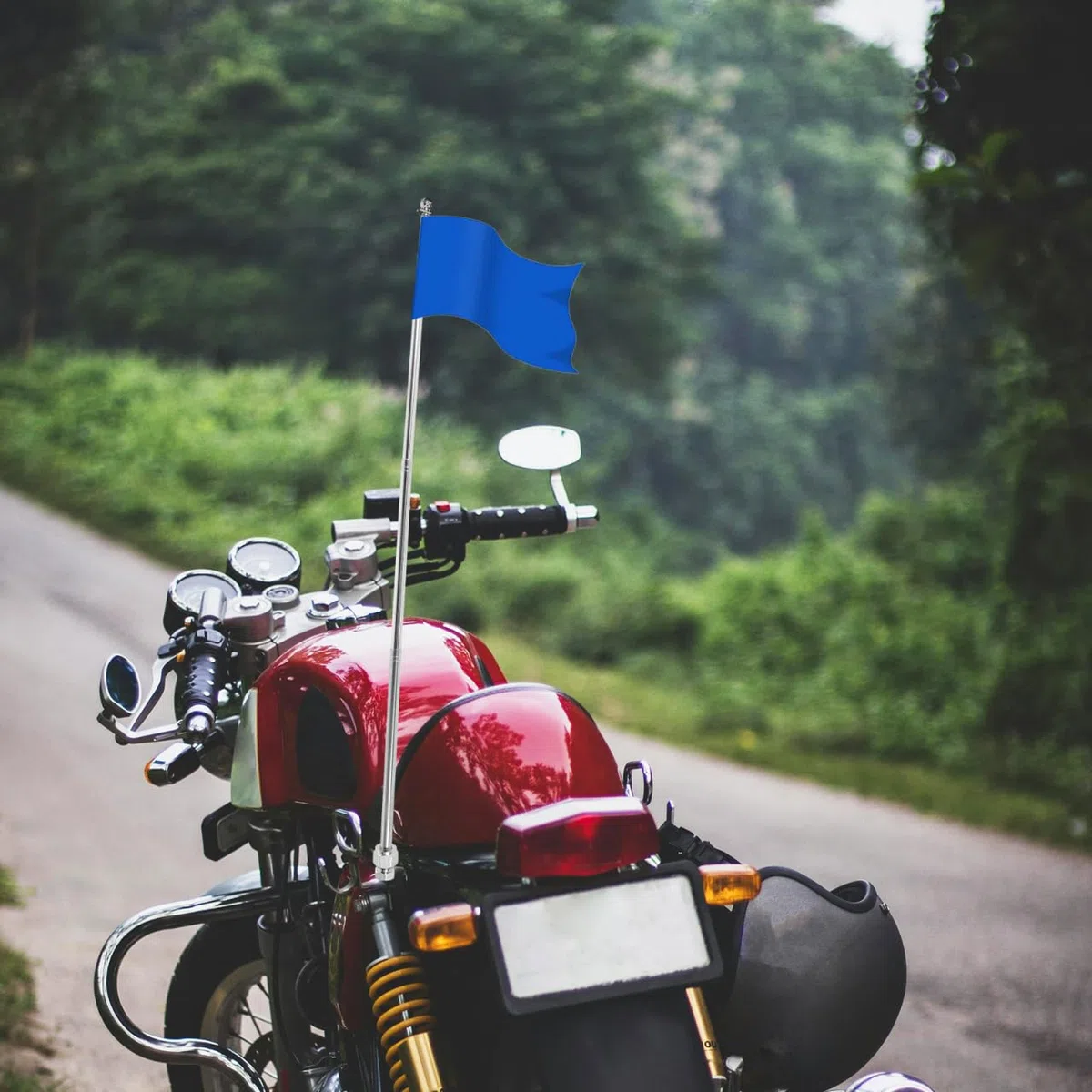 Veemoon Asta per bandiera per moto regolabile retrattile per bicicletta in lega di alluminio per mountain road bicicletta fuoristrada accessori