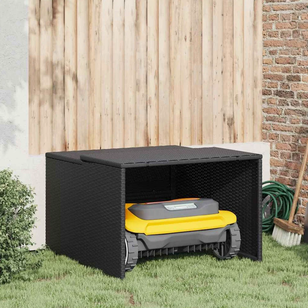 vidaXL Garage per Robot Tosaerba Nero 86x90x52/57 cm in Polyrattan