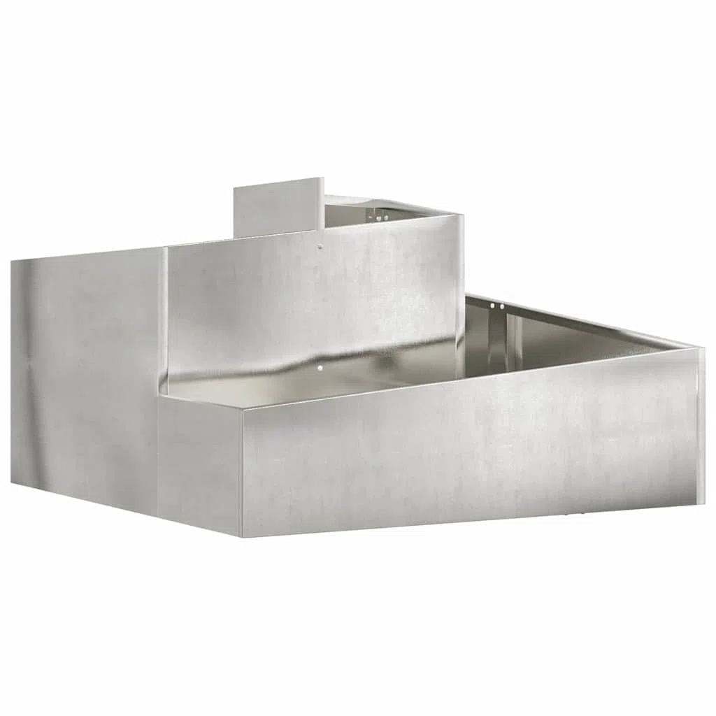 Fioriera moderna in acciaio – Vaso da giardino argento 80 x 80 x 50 cm in acciaio laminato a freddo con finitura metallica per terrazza ed esterni