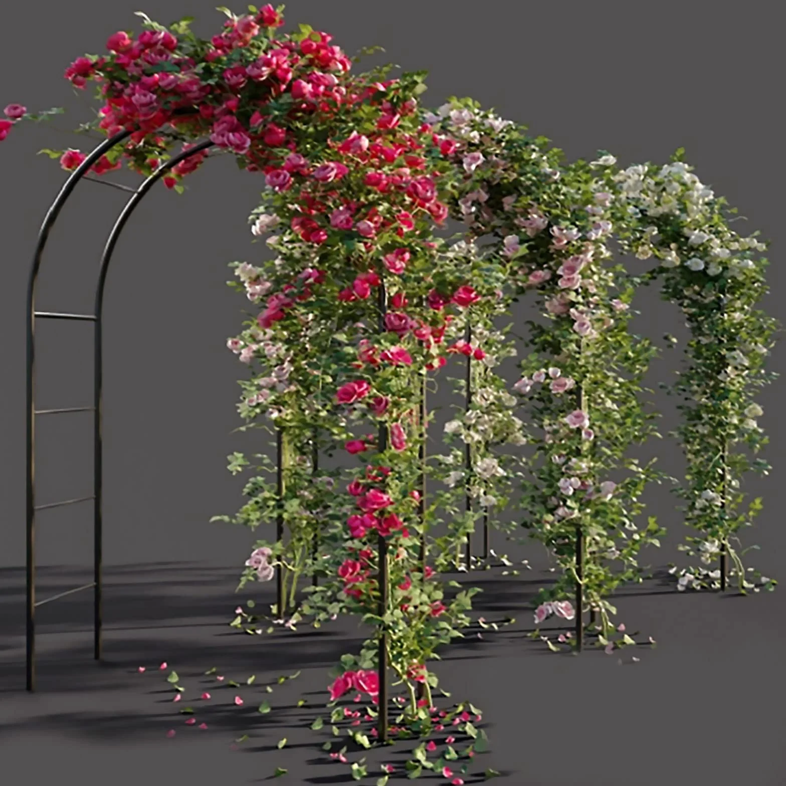 Arco da giardino, grande pergolato in metallo pergolato per matrimonio arco da giardino per varie piante rampicanti o cortile, prato, decorazione per feste di nozze