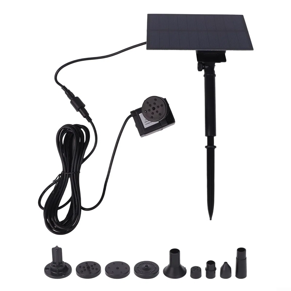 Pompa solare senza spazzole per fontana 5 W 5 V, flusso 160L/H con pannello per piccoli stagni acquari, altezza dell'acqua 50 cm, facile da installare