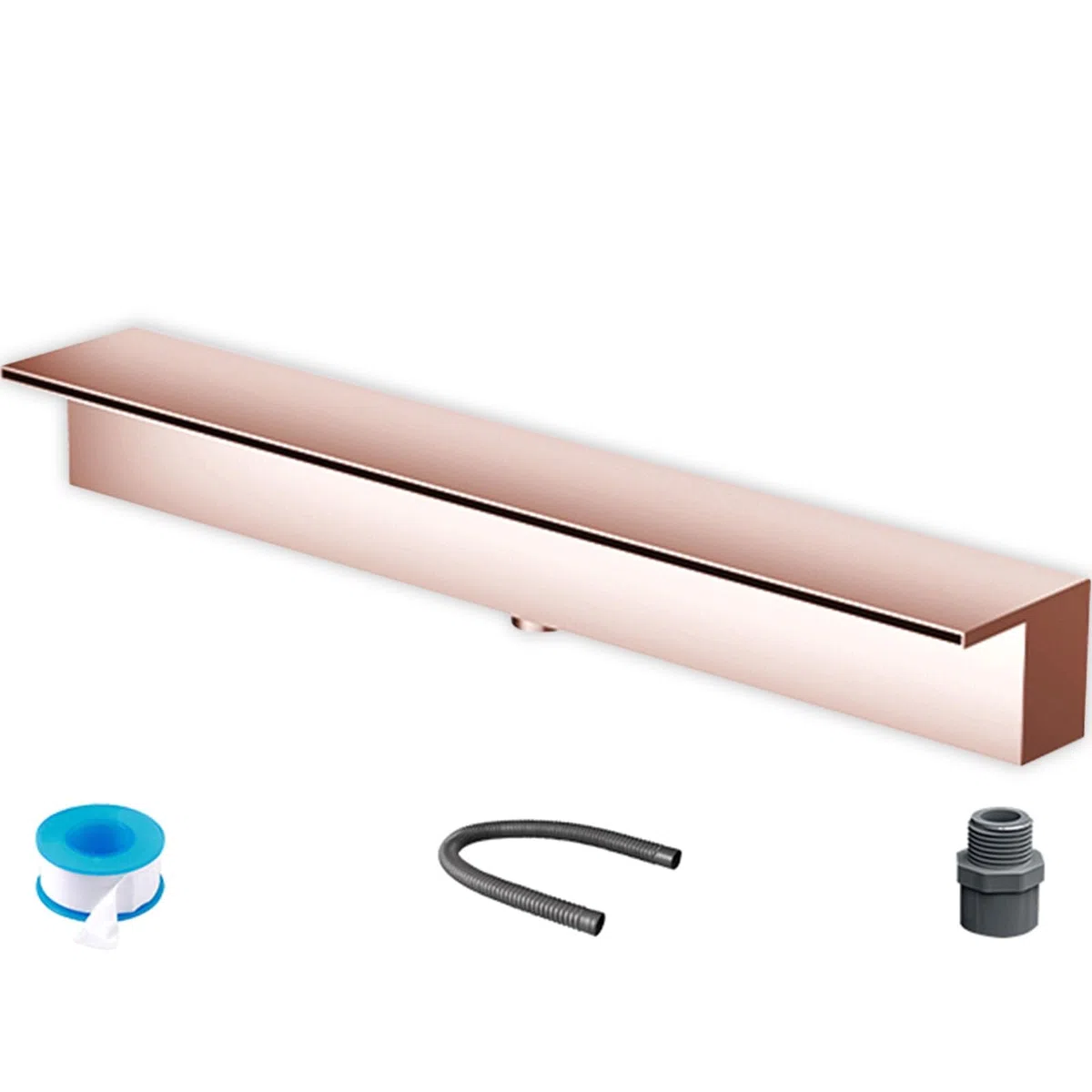 F Mount 45,7 cm in acciaio inox stagno cascata kit con accessori – fontana di uscita spray resistente per patio e terrazza