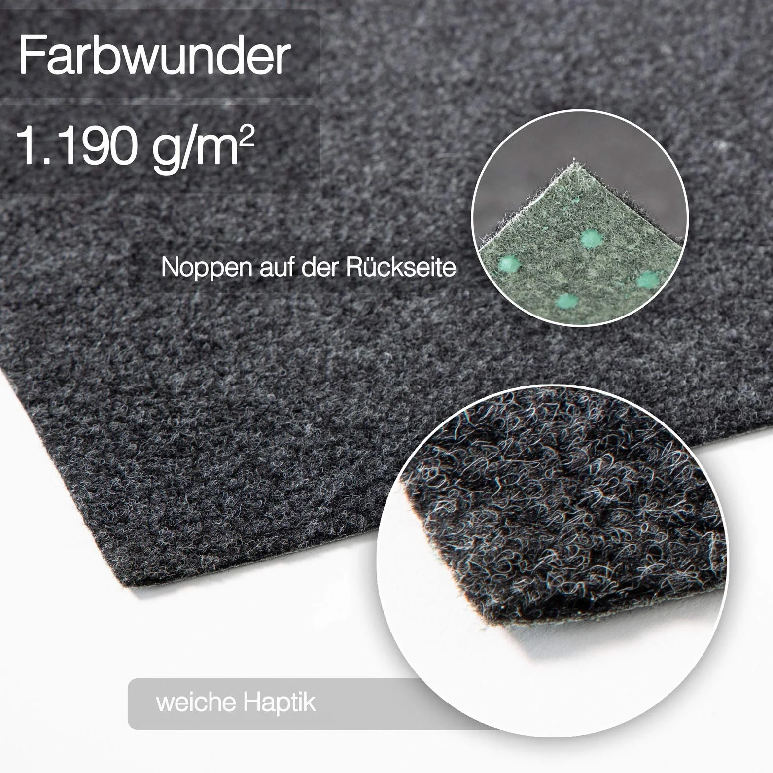 Floordirekt Tappeto da Prato Farbwunder PRO – Tappeto da Balcone – Tappeto erboso Artificiale per terrazza, Balcone e Tempo Libero – Disponibile in 6 Colori (100 x 250 cm, Nero)