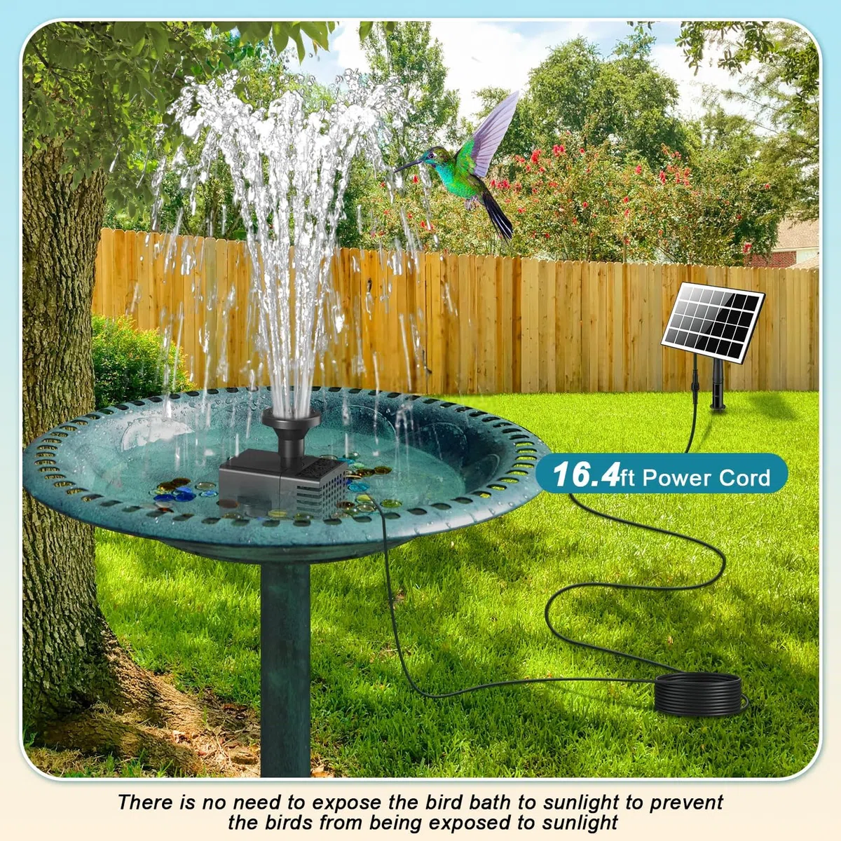 SZMP Fontana Solare Pompa 3.5W, 2026 Nuovo Fontana Solare da Giardino Esterno con 5M Cavo e 8 Ugelli, Built-in 2000mAh Batteria, Pompa ad Acqua Solare per Uccelli/Piscina/Decorazione da Giardino