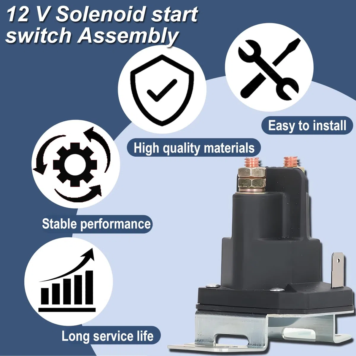 ZAMDOE 691656 Relè di Avviamento, 3 Pin, 12V, 555375GS, 790951 per Trombetta 812-1201-211-05, 812-1201-211-06, Interruttore solenoide di Ricambio per rasaerba, Occhiello da 5/16" e 1/4"