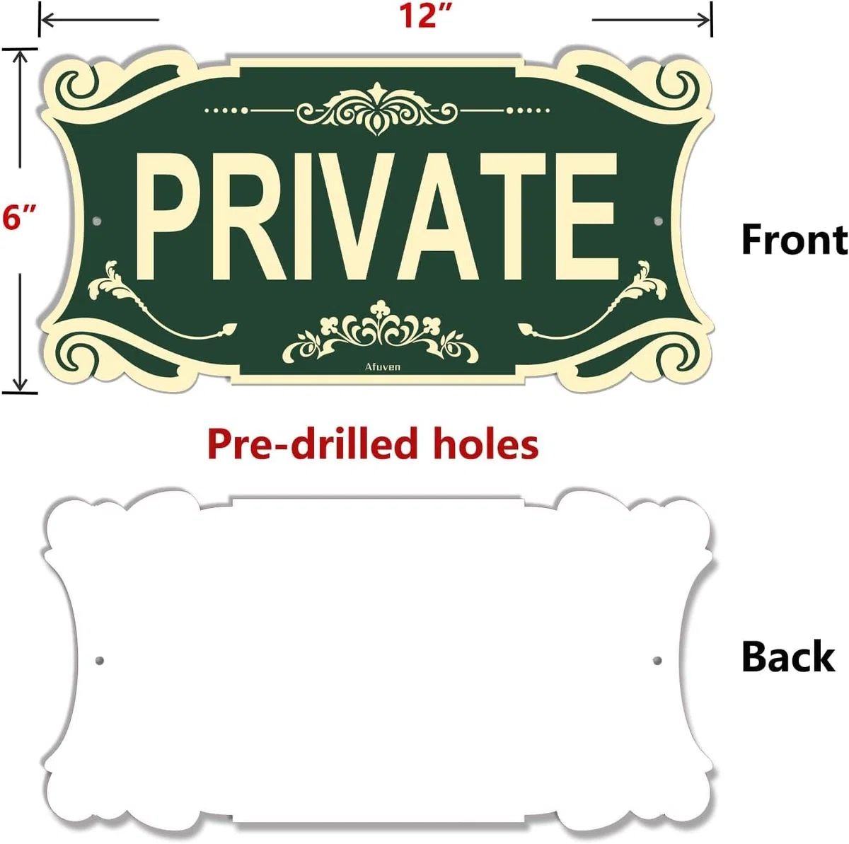 Segnali privati in metallo, 30 x 15 cm, per cancelli esterni da giardino, non si trasgrediscono, in alluminio, antiruggine, con stampa UV, facile da montare, impermeabili, durevoli, confezione da 2